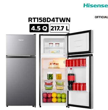 2. Hisense ตู้เย็น 2 ประตู 4.5 คิว รุ่น RT158D4TWN 2. Hisense ตู้เย็น 2 ประตู 4.5 คิว รุ่น RT158D4TWN