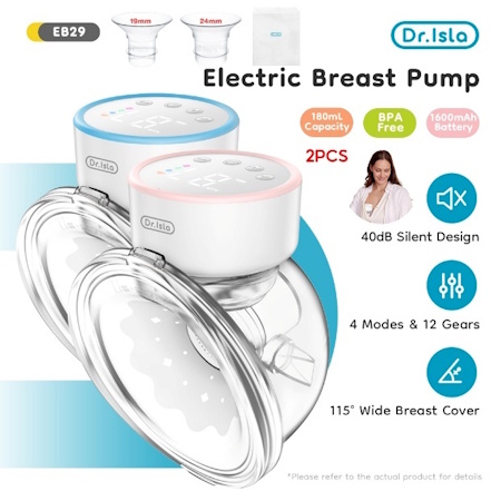 3. Dr.isla 2Pcs เครื่องปั๊มนมไร้สาย 24mm 3. Dr.isla 2Pcs เครื่องปั๊มนมไร้สาย 24mm