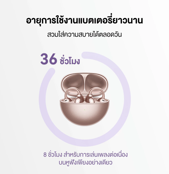 No.1 HUAWEI FreeClip หูฟังออกแบบ C bridge เทคโนโลยีการฟังแบบ Open ear No.1 HUAWEI FreeClip หูฟังออกแบบ C bridge เทคโนโลยีการฟังแบบ Open ear