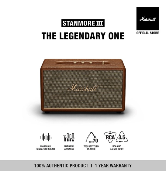 No.1 Marshall Stanmore III Brown ลำโพงบลูทูธ รุ่น Stanmore III สีน้ำตาล รับประกัน 1 ปี No.1 Marshall Stanmore III Brown ลำโพงบลูทูธ รุ่น Stanmore III สีน้ำตาล รับประกัน 1 ปี
