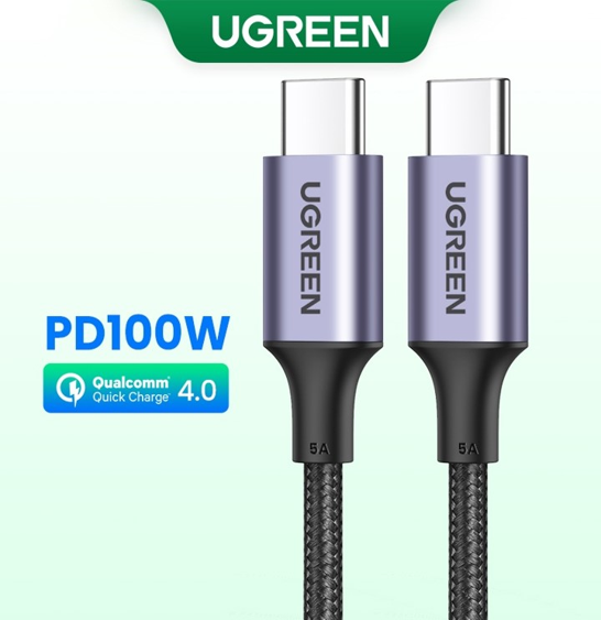 No.1 UGREEN สายชาร์จเร็ว PD100W 20V 5A ไนลอนถัก รุ่น USB C No.1 UGREEN สายชาร์จเร็ว PD100W 20V 5A ไนลอนถัก รุ่น USB C