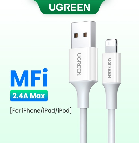 No.1 Ugreen สายชาร์จ USB 2.4A MFi เป็น Lightning ชาร์จเร็ว สําหรับ iPhone 14 13 12 11 8 No.1 Ugreen สายชาร์จ USB 2.4A MFi เป็น Lightning ชาร์จเร็ว สําหรับ iPhone 14 13 12 11 8