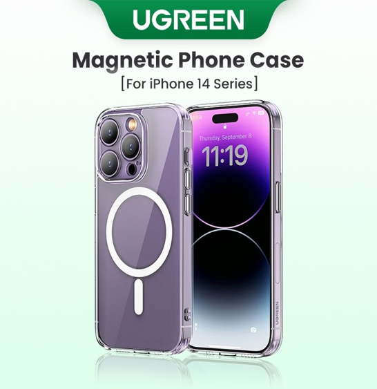 No.1 Ugreen เคสโทรศัพท์มือถือ แบบใส แม่เหล็ก ป้องกันการชน สําหรับ iPhone 14 14 Pro Pro Max No.1 Ugreen เคสโทรศัพท์มือถือ แบบใส แม่เหล็ก ป้องกันการชน สําหรับ iPhone 14 14 Pro Pro Max