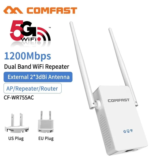 No.2 Comfast CF WR755AC ตัวขยายสัญญาณ WiFi Dual Band ราคาประหยัด No.2 Comfast CF WR755AC ตัวขยายสัญญาณ WiFi Dual Band ราคาประหยัด