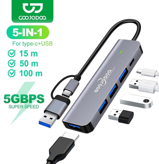 No.2 GOOJODOQ 2 in 1 5 Port USB 3.1 Type C Hub No.2 GOOJODOQ 2 in 1 5 Port USB 3.1 Type C Hub