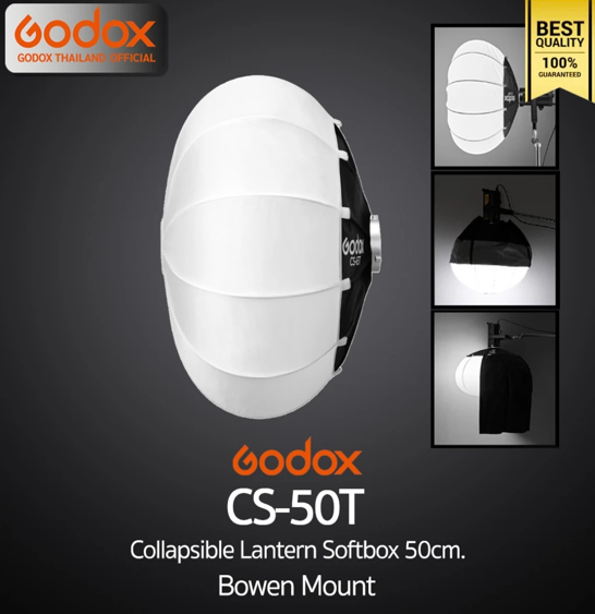 No.2 Godox Softbox CS 50T ซอฟท์บ็อกซ์แบบพับได้ ขนาด 50 ซม. เมาท์ Bowen No.2 Godox Softbox CS 50T ซอฟท์บ็อกซ์แบบพับได้ ขนาด 50 ซม. เมาท์ Bowen