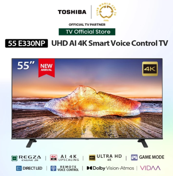 No.2 Toshiba TV 55E330NP ทีวี 55 นิ้ว 4K Ultra HD Wifi HDR10 Voice Control Smart TV No.2 Toshiba TV 55E330NP ทีวี 55 นิ้ว 4K Ultra HD Wifi HDR10 Voice Control Smart TV
