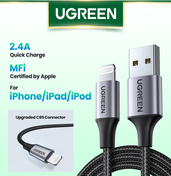 No.2 Ugreen สายชาร์จ Lightning ชาร์จเร็ว 2.4A สำหรับ ไอโฟน No.2 Ugreen สายชาร์จ Lightning ชาร์จเร็ว 2.4A สำหรับ ไอโฟน