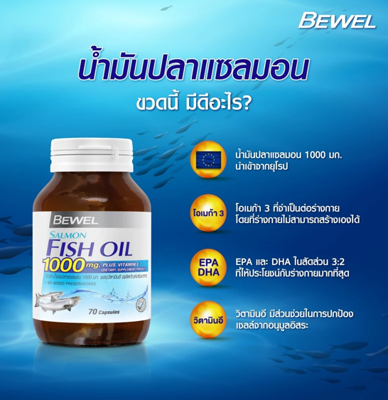 No.4 Bewel Salmon Fish Oil 1000 mg Plus Vitamin E (30 เม็ด) No.4 Bewel Salmon Fish Oil 1000 mg Plus Vitamin E (30 เม็ด)