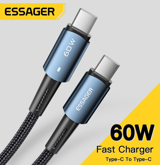 No.4 Essager Type C สายชาร์จเร็ว PD60W 100W No.4 Essager Type C สายชาร์จเร็ว PD60W 100W