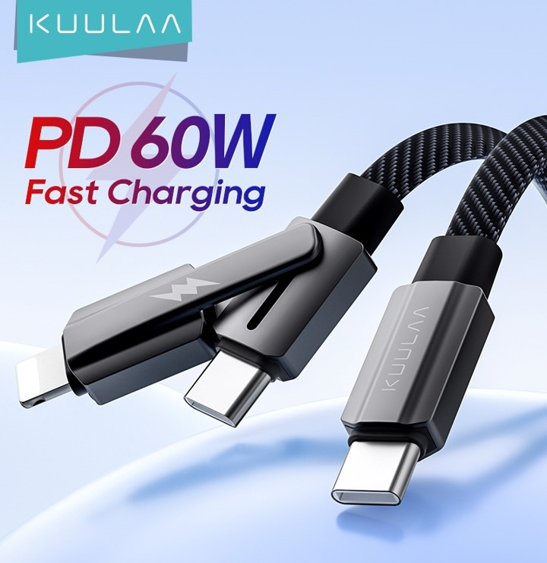 No.4 Kuulaa สายชาร์จ USB C 60W Type C เป็น Lightning ชาร์จเร็ว สําหรับ iPhone และ Android No.4 Kuulaa สายชาร์จ USB C 60W Type C เป็น Lightning ชาร์จเร็ว สําหรับ iPhone และ Android