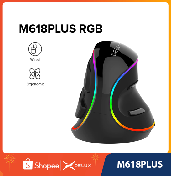 No.5 Delux M618 Plus RGB เม้าส์ออปติคอล No.5 Delux M618 Plus RGB เม้าส์ออปติคอล
