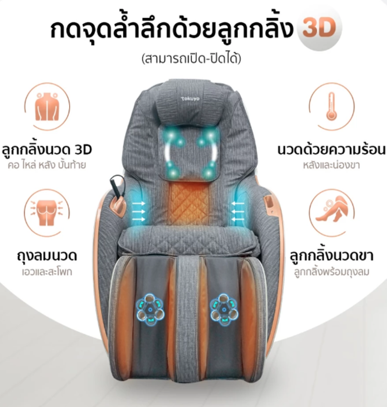 No.6 TOKUYO เก้าอี้นวดไฟฟ้า รุ่น Mini Pro TC 296 No.6 TOKUYO เก้าอี้นวดไฟฟ้า รุ่น Mini Pro TC 296