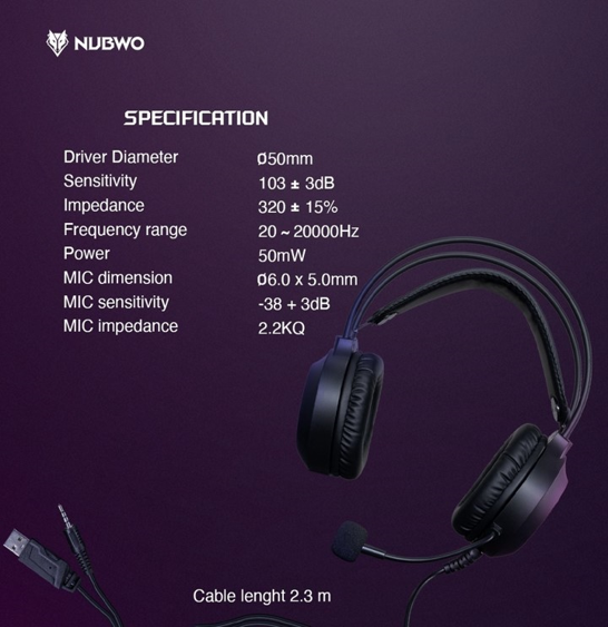 No.8 Nubwo N2PRO หูฟังเกมมิ่ง LED 7 Color 1 No.8 Nubwo N2PRO หูฟังเกมมิ่ง LED 7 Color 1