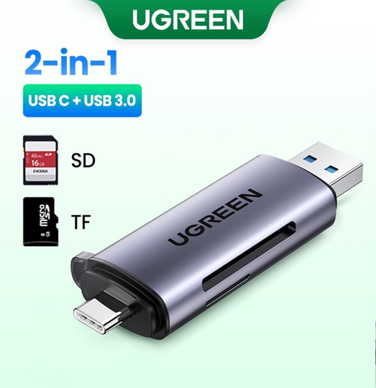 No.8 Ugreen อะแดปเตอร์การ์ดรีดเดอร์ USB 3.0 512G Type C SD Micro SD TF OTG No.8 Ugreen อะแดปเตอร์การ์ดรีดเดอร์ USB 3.0 512G Type C SD Micro SD TF OTG