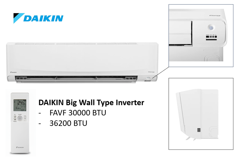 แอร์ไดกิ้น DAIKIN รุ่น Big Wall Type Inverter FAVF 30000 BTU และ 36200 BTU